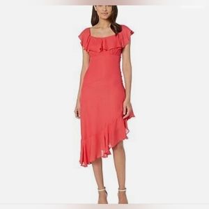 Coral silk blend dress Nicole Miller size 10